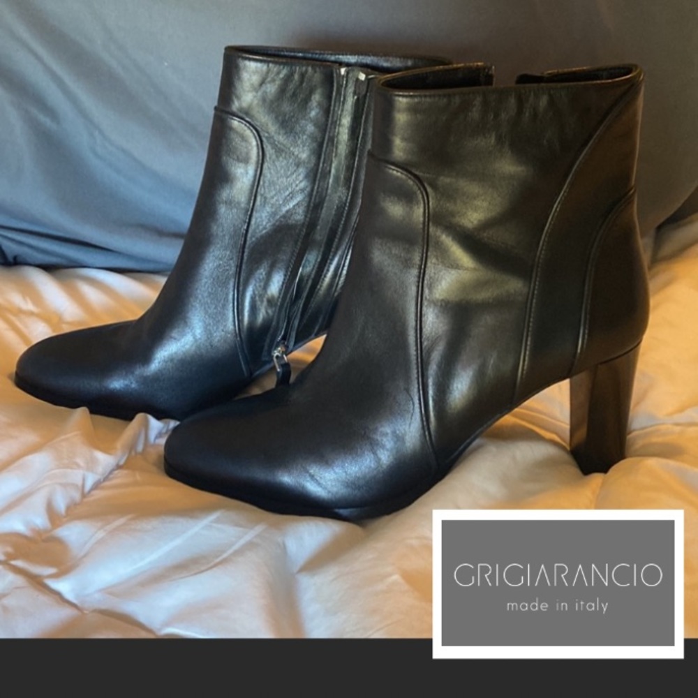 Italian Leather Booties by Grigiarancio, Size 8.5 (EU 40)